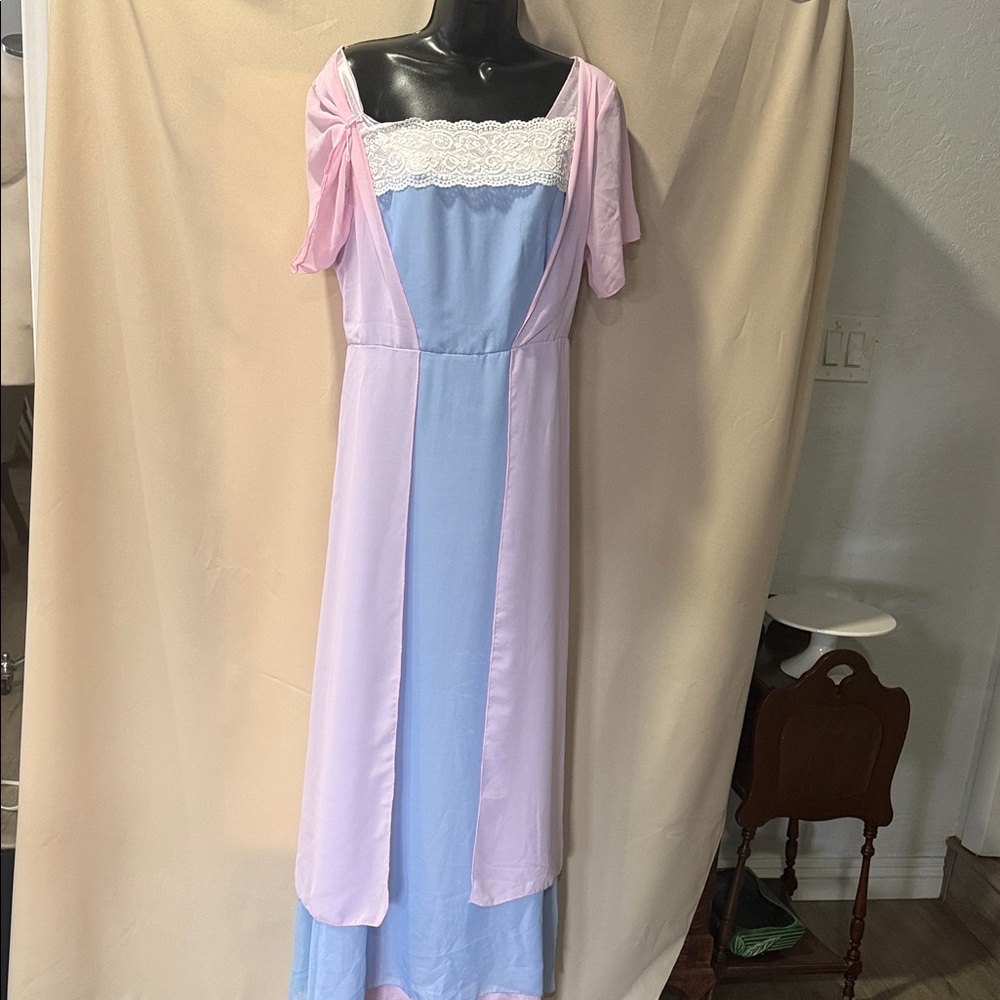 Renaissance Pink and Blue with Lace Trim costume